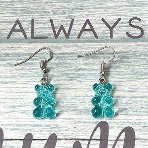 🆕 Cute Gummy Bear Charm Dangle Earrings